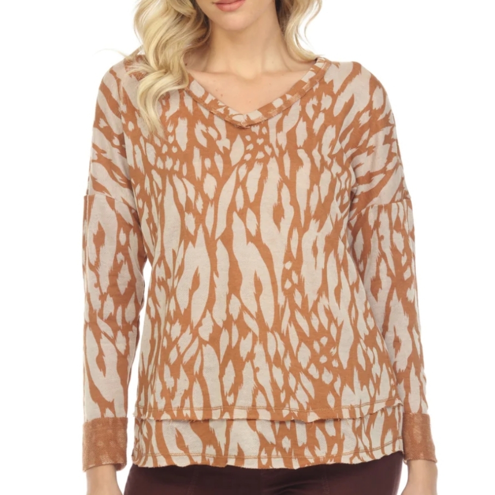 Xcvi Animal Print Hoodie Sweater